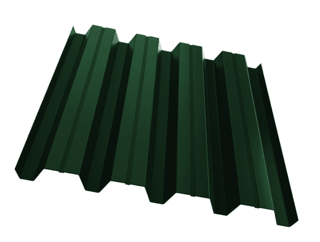 профнастил окрашенный зеленый мох н60 0.7x845 мм