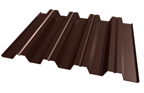 профнастил окрашенный шоколадно-коричневый н57 0.8x750 мм ral 8017