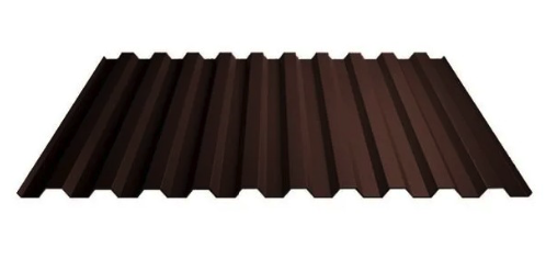 профнастил окрашенный шоколадно-коричневый ral 8017 с21 0.5x1000x6000 мм