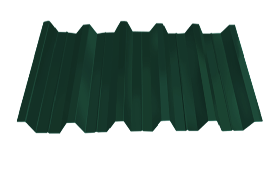 профнастил окрашенный зеленый мох ral 6005 нс44 0.7x1000 мм